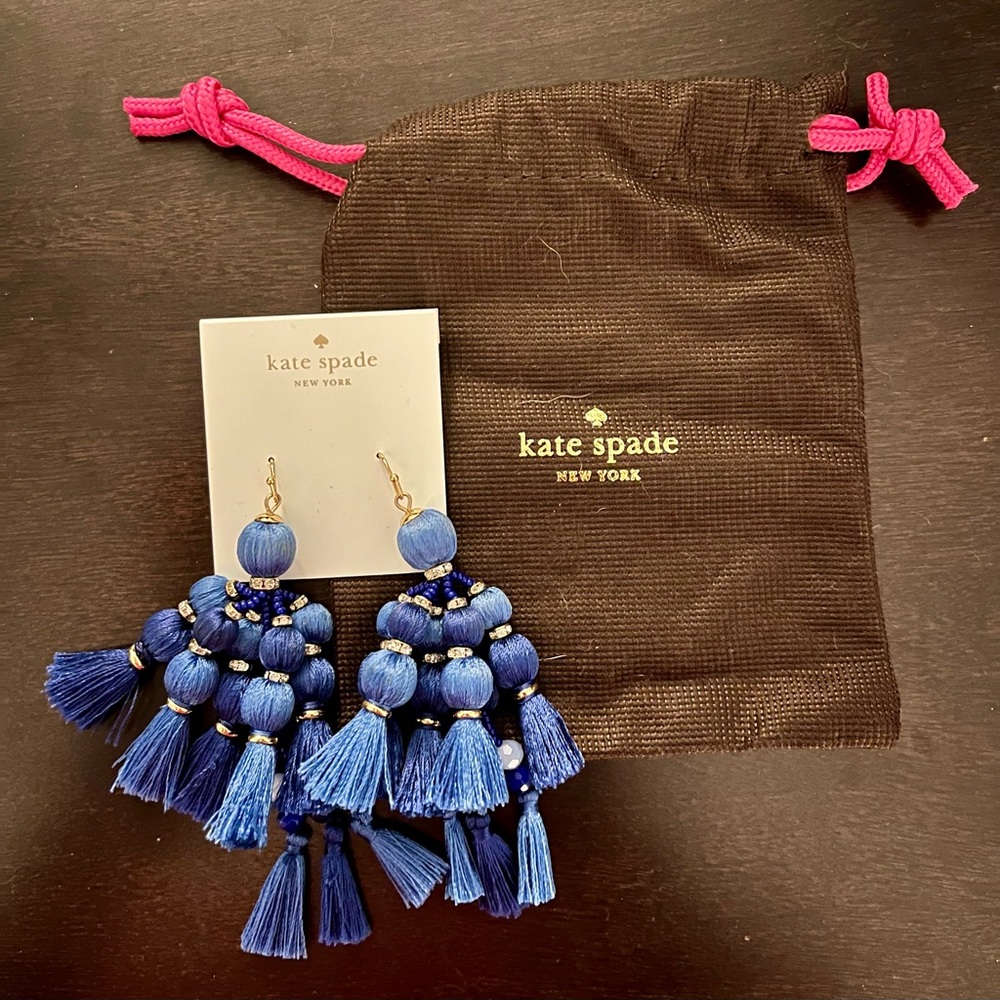 Kate Spade Pretty Pom Blue Earrings